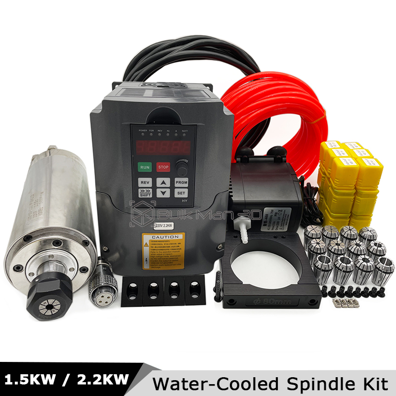 2.2Kw Water Cooled Spindle Kit Vfd - Kit de Spindle CNC Refrigerado a